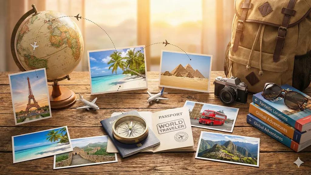 Travel around the world with iconic destinations from different countries